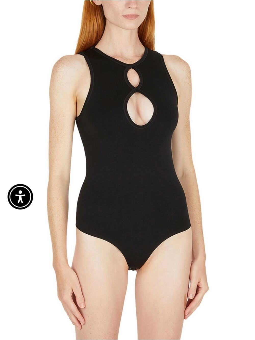 Simon Miller Asio Cut Out Bodysuit in Black XS/S